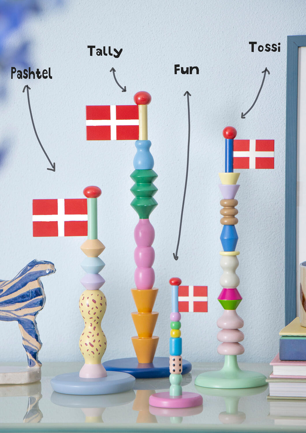 Pashtel Træflag - h24 cm
